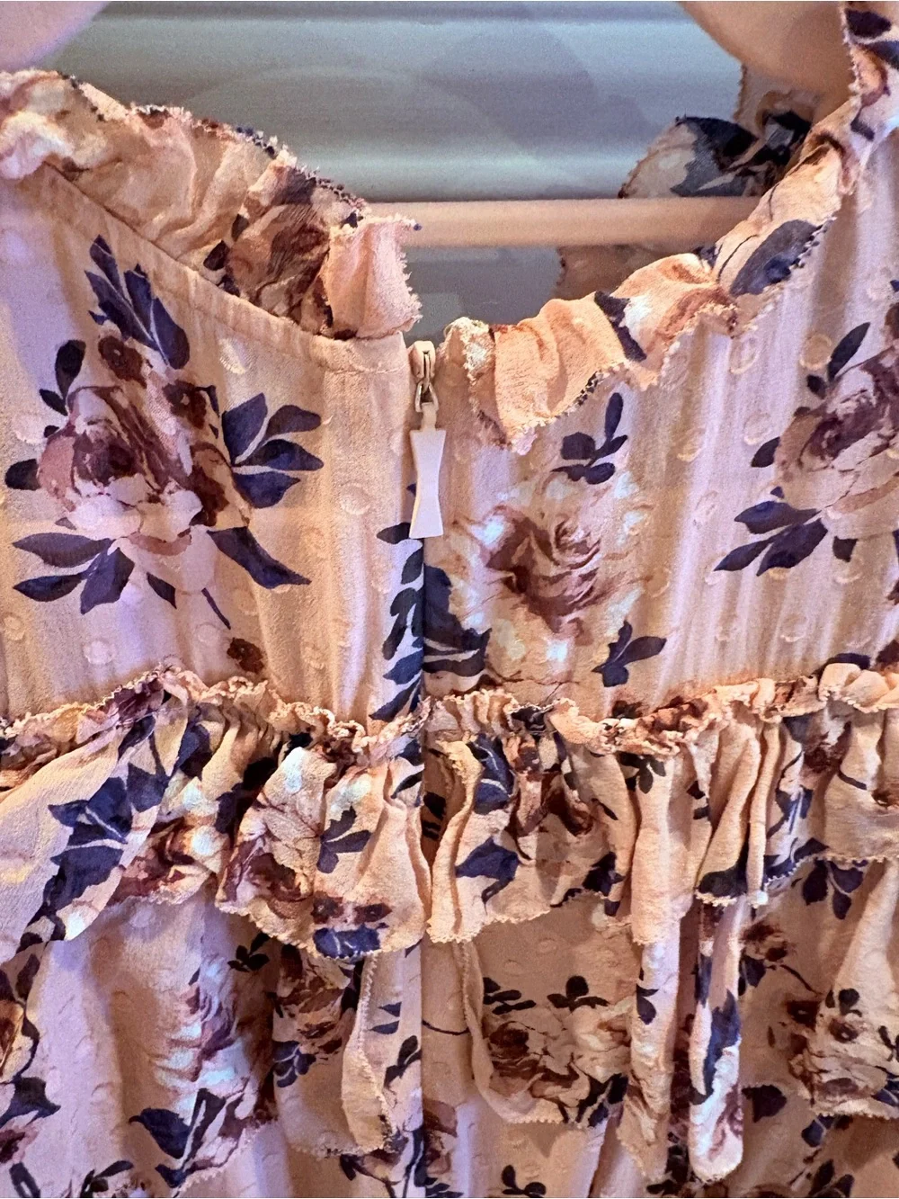 Kate Spade New York women’s floral silk prairie rose clip ruffle mini dress